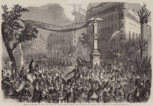 Intocht van het leger van Italië in Parijs, de troepen marcheren door de Boulevard des Italiens